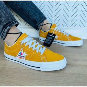⭐Converse One Star Pro OX Low Womens Shoes Sz 9.5 Mustard Suede Sneaker A09231C